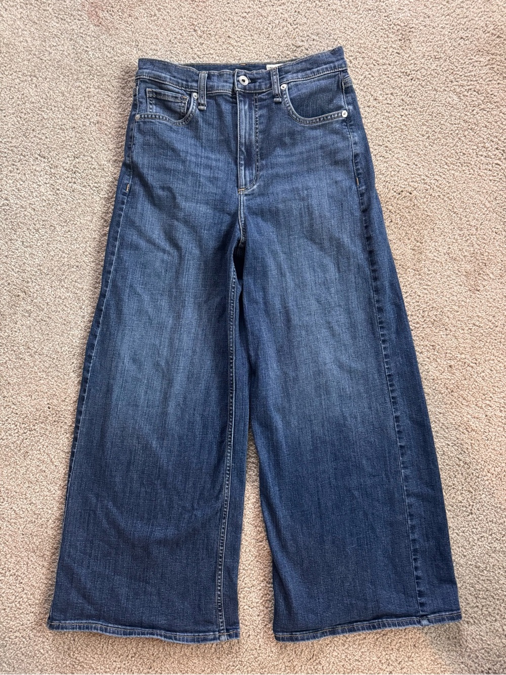 Rag & Bone Wide Leg High-Rise Women's Jeans - Dark Blue